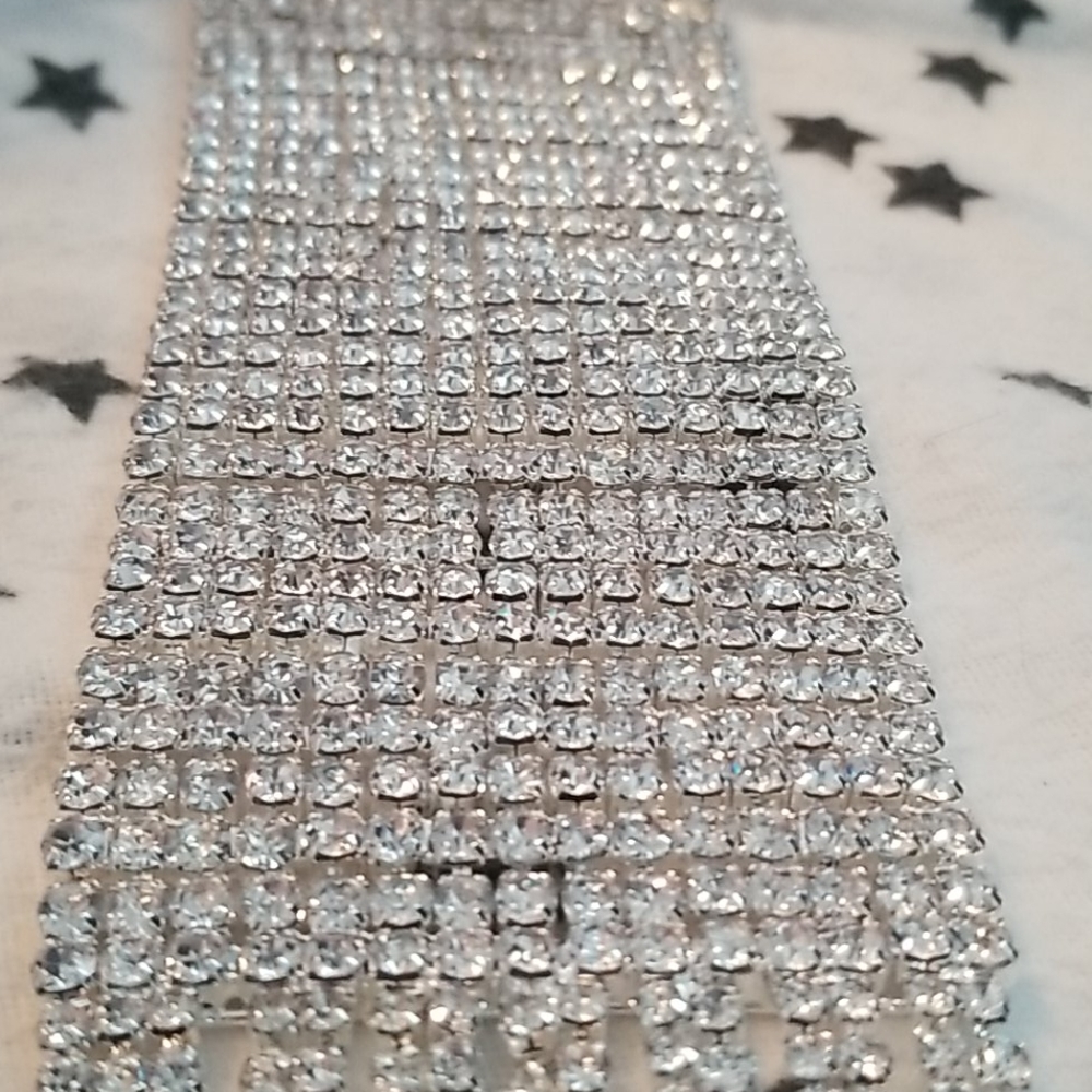 Silver Rhinestone fringe bracelet - Picture 5 of 5